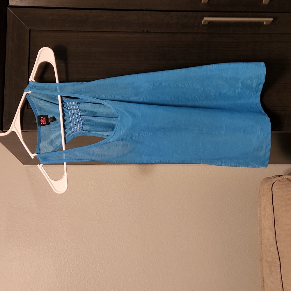 Sheer Blue Tank Top